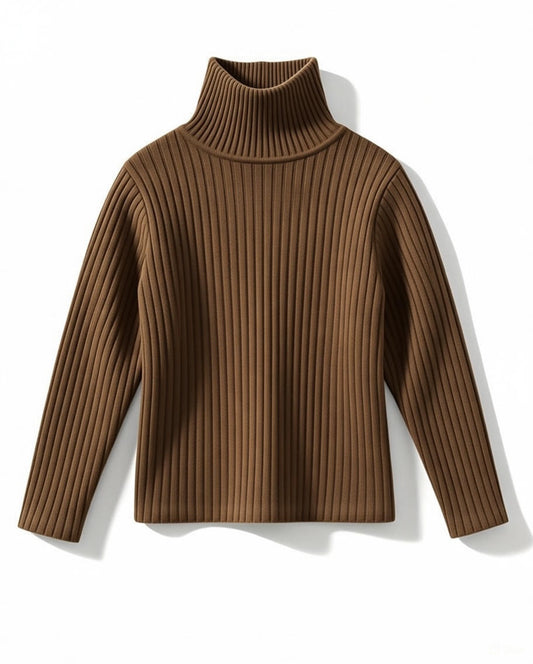 Kids Unisex Full Sleeves Highneck – 9 Months to 7 Years, Brown